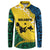 Malampa Province Button Sweatshirt Vanuatu Map - Plumeria Flag Color