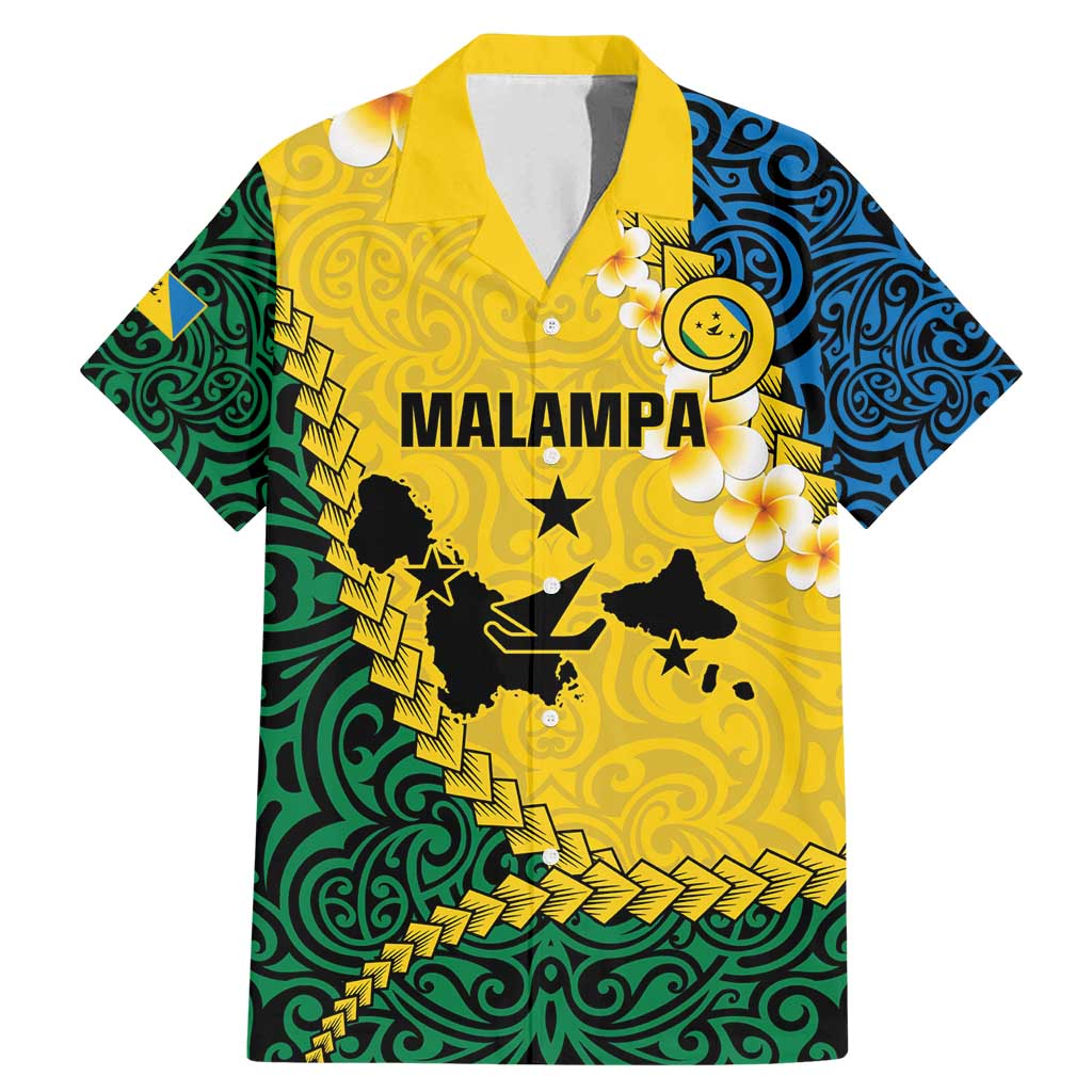 Malampa Province Family Matching Mermaid Dress and Hawaiian Shirt Vanuatu Map - Plumeria Flag Color