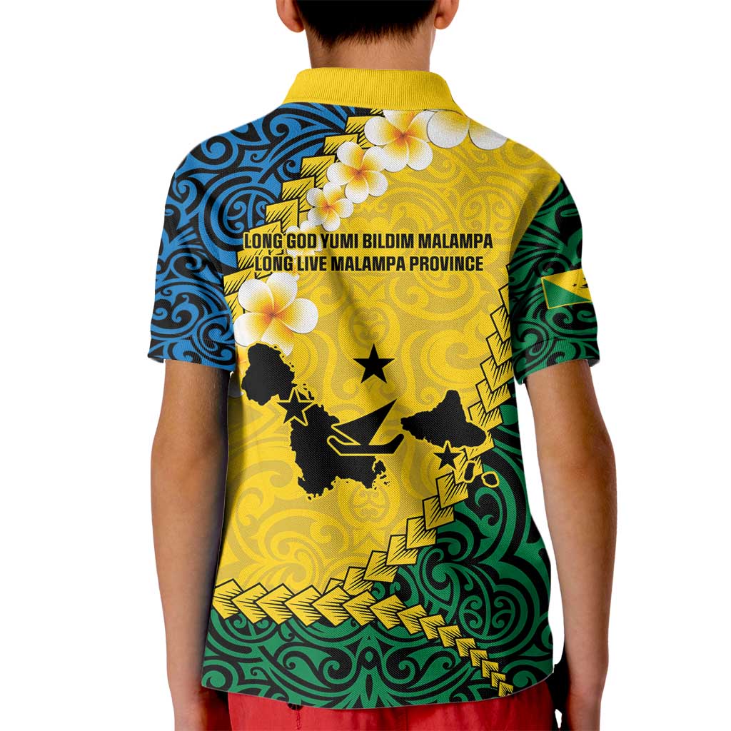 Malampa Province Kid Polo Shirt Vanuatu Map - Plumeria Flag Color