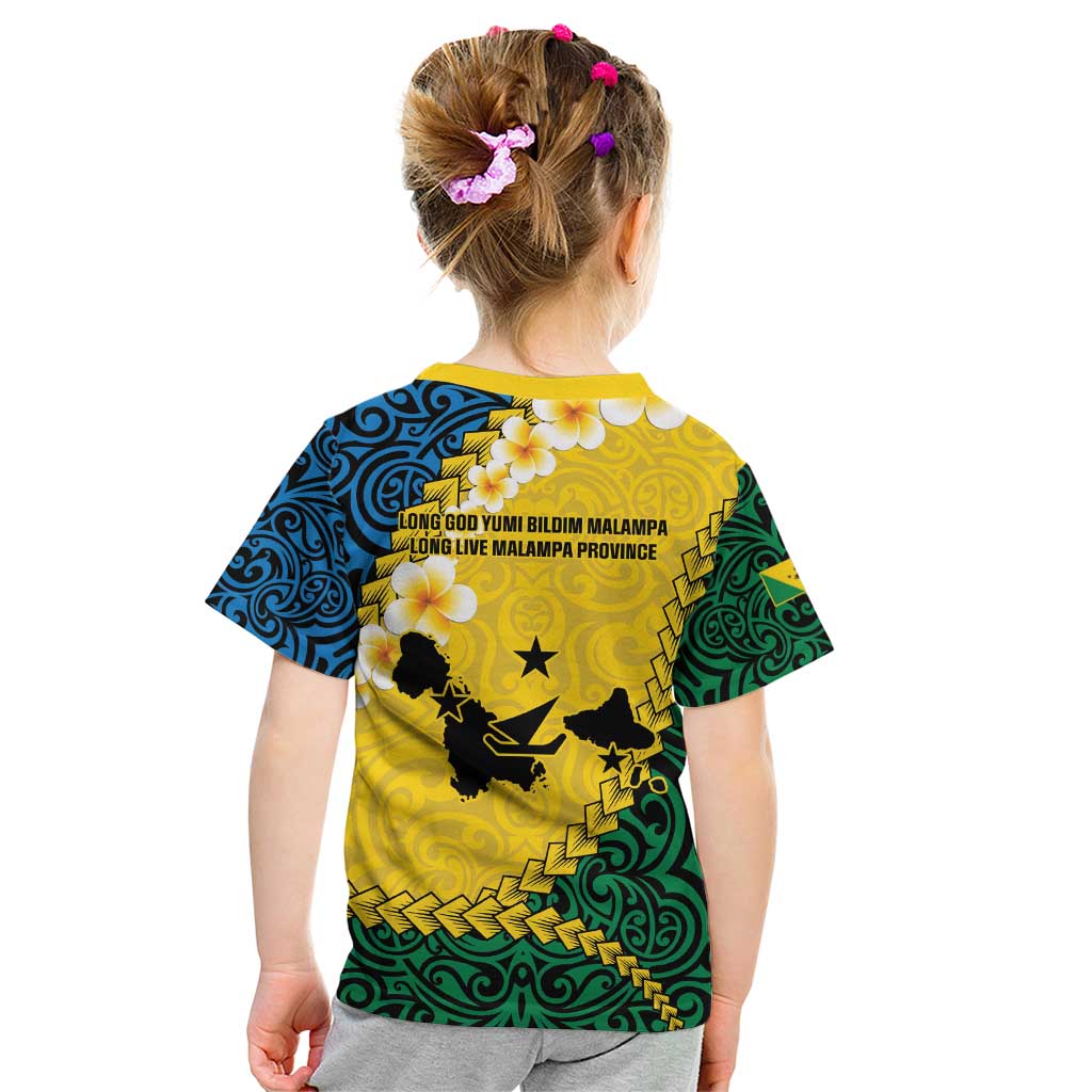 Malampa Province Kid T Shirt Vanuatu Map - Plumeria Flag Color
