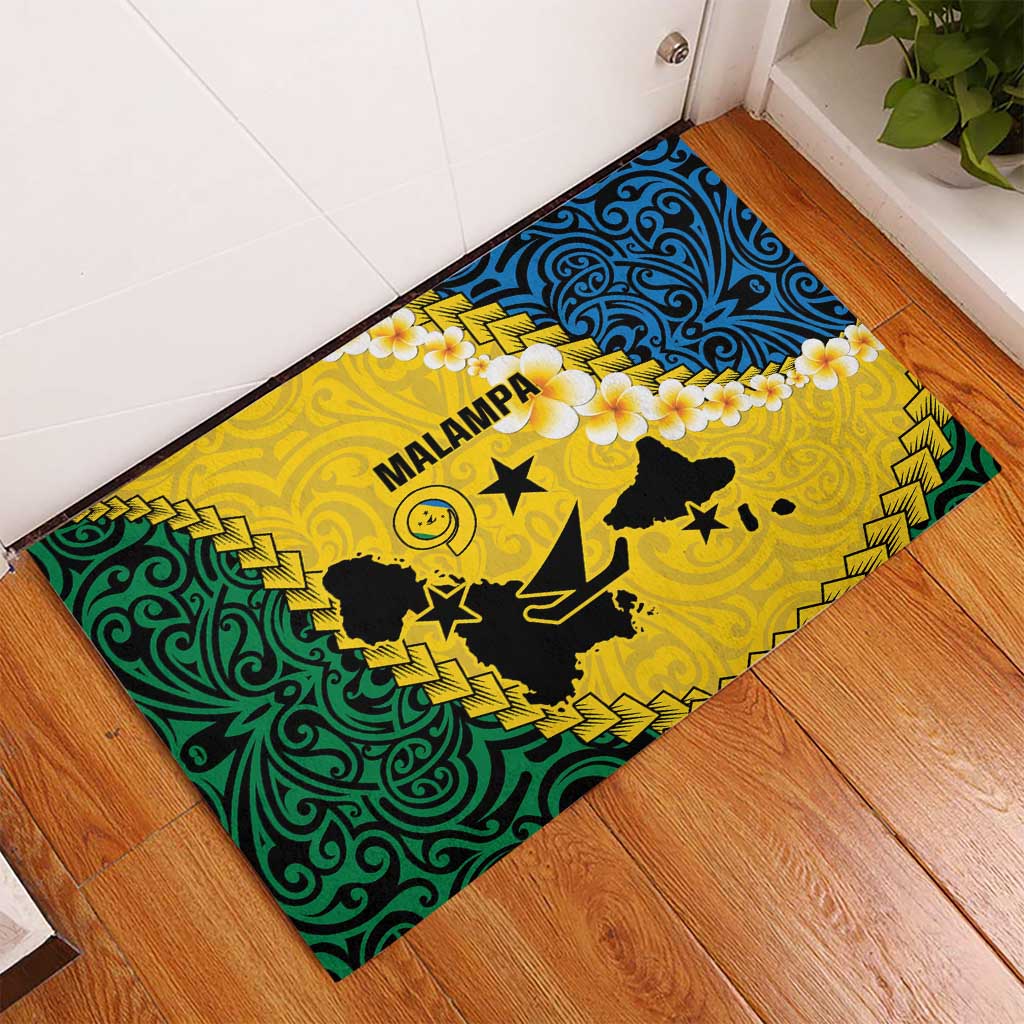 Malampa Province Rubber Doormat Vanuatu Map - Plumeria Flag Color