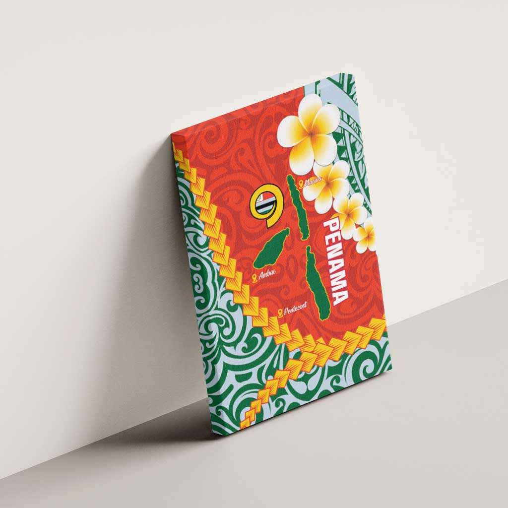Penama Province Canvas Wall Art Vanuatu Map - Plumeria Flag Color