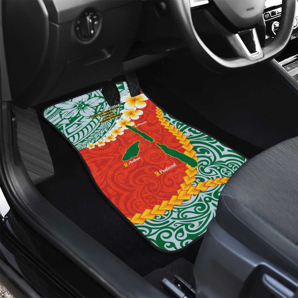 Penama Province Car Mats Vanuatu Map - Plumeria Flag Color