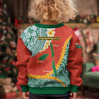 Penama Province Kid Ugly Christmas Sweater Vanuatu Map - Plumeria Flag Color