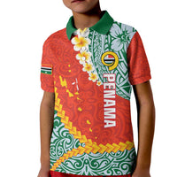 Penama Province Kid Polo Shirt Vanuatu Map - Plumeria Flag Color