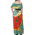 Penama Province Off Shoulder Maxi Dress Vanuatu Map - Plumeria Flag Color
