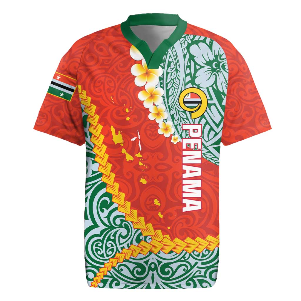 Penama Province Rugby Jersey Vanuatu Map - Plumeria Flag Color