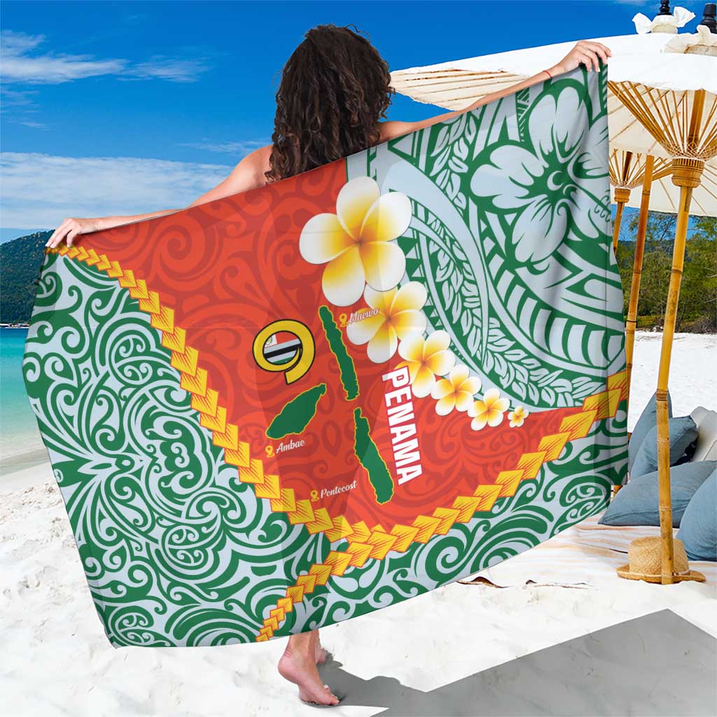 Penama Province Sarong Vanuatu Map - Plumeria Flag Color