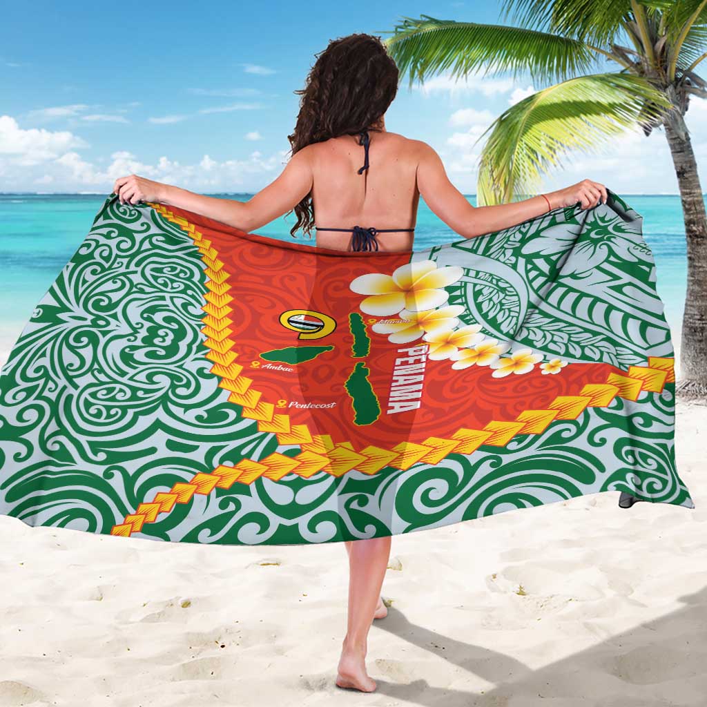 Penama Province Sarong Vanuatu Map - Plumeria Flag Color