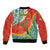 Penama Province Sleeve Zip Bomber Jacket Vanuatu Map - Plumeria Flag Color