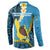 Sanma Province Button Sweatshirt Vanuatu Pattern Myna Bird - Plumeria Flag Color