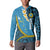 Sanma Province Button Sweatshirt Vanuatu Pattern Myna Bird - Plumeria Flag Color