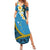 Sanma Province Family Matching Summer Maxi Dress and Hawaiian Shirt Vanuatu Pattern Myna Bird - Plumeria Flag Color