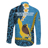 Sanma Province Family Matching Tank Maxi Dress and Hawaiian Shirt Vanuatu Pattern Myna Bird - Plumeria Flag Color