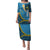 Sanma Province Puletasi Vanuatu Pattern Myna Bird - Plumeria Flag Color