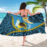 Sanma Province Sarong Vanuatu Pattern Myna Bird - Plumeria Flag Color