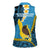 Sanma Province Women Sleeveless Polo Shirt Vanuatu Pattern Myna Bird - Plumeria Flag Color
