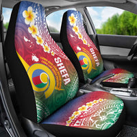 Shefa Province Car Seat Cover Vanuatu Pattern Map - Plumeria Flag Color
