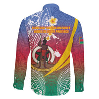 Shefa Province Family Matching Mermaid Dress and Hawaiian Shirt Vanuatu Pattern Map - Plumeria Flag Color