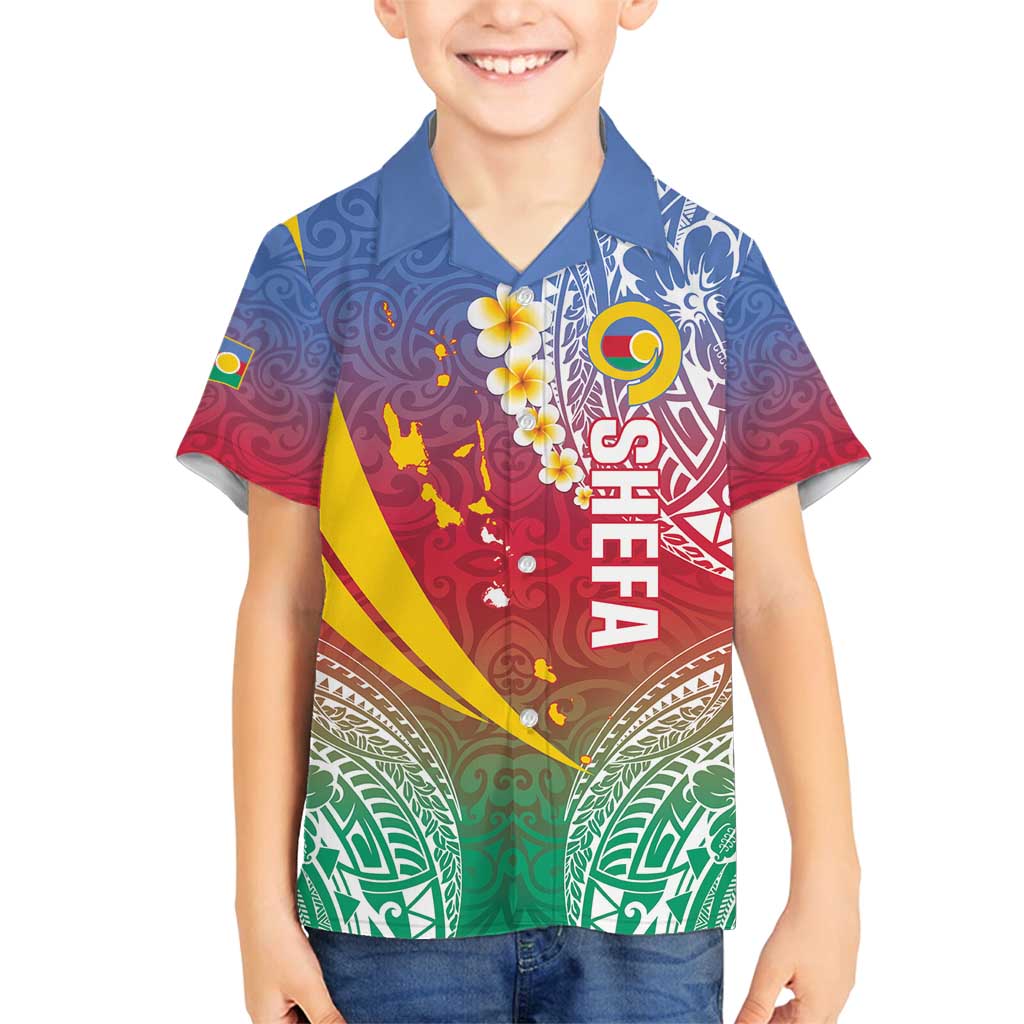 Shefa Province Family Matching Tank Maxi Dress and Hawaiian Shirt Vanuatu Pattern Map - Plumeria Flag Color