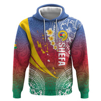 Shefa Province Hoodie Vanuatu Pattern Map - Plumeria Flag Color