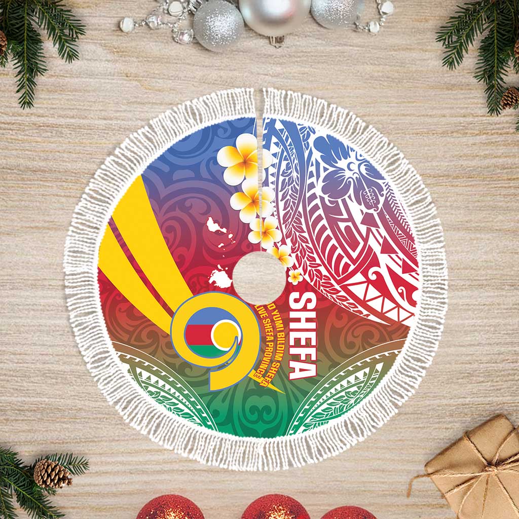 Shefa Province Tree Skirt Vanuatu Pattern Map - Plumeria Flag Color