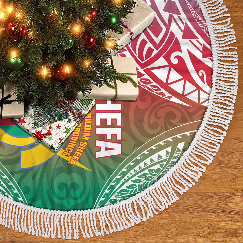 Shefa Province Tree Skirt Vanuatu Pattern Map - Plumeria Flag Color