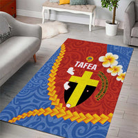 Tafea Province Area Rug Vanuatu Pattern Map - Plumeria Flag Color