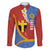 Tafea Province Family Matching Long Sleeve Bodycon Dress and Hawaiian Shirt Vanuatu Pattern Map - Plumeria Flag Color