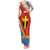 Tafea Province Family Matching Tank Maxi Dress and Hawaiian Shirt Vanuatu Pattern Map - Plumeria Flag Color