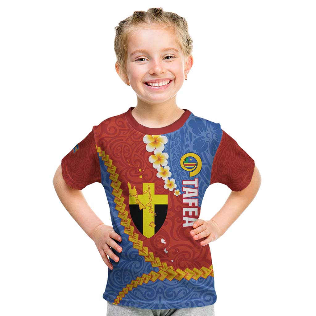 Tafea Province Kid T Shirt Vanuatu Pattern Map - Plumeria Flag Color