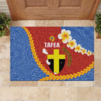 Tafea Province Rubber Doormat Vanuatu Pattern Map - Plumeria Flag Color