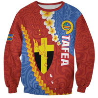 Tafea Province Sweatshirt Vanuatu Pattern Map - Plumeria Flag Color