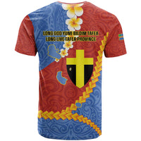Tafea Province T Shirt Vanuatu Pattern Map - Plumeria Flag Color