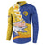 Torba Province Button Sweatshirt Vanuatu Pattern Crocodile - Plumeria Flag Color