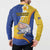 Torba Province Button Sweatshirt Vanuatu Pattern Crocodile - Plumeria Flag Color