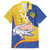 Torba Province Family Matching Summer Maxi Dress and Hawaiian Shirt Vanuatu Pattern Crocodile - Plumeria Flag Color