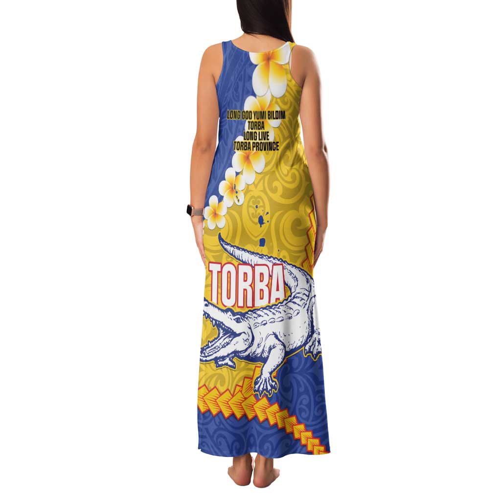 Torba Province Family Matching Tank Maxi Dress and Hawaiian Shirt Vanuatu Pattern Crocodile - Plumeria Flag Color