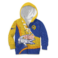 Torba Province Kid Hoodie Vanuatu Pattern Crocodile - Plumeria Flag Color