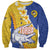 Torba Province Sweatshirt Vanuatu Pattern Crocodile - Plumeria Flag Color