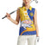 Torba Province Women Sleeveless Polo Shirt Vanuatu Pattern Crocodile - Plumeria Flag Color