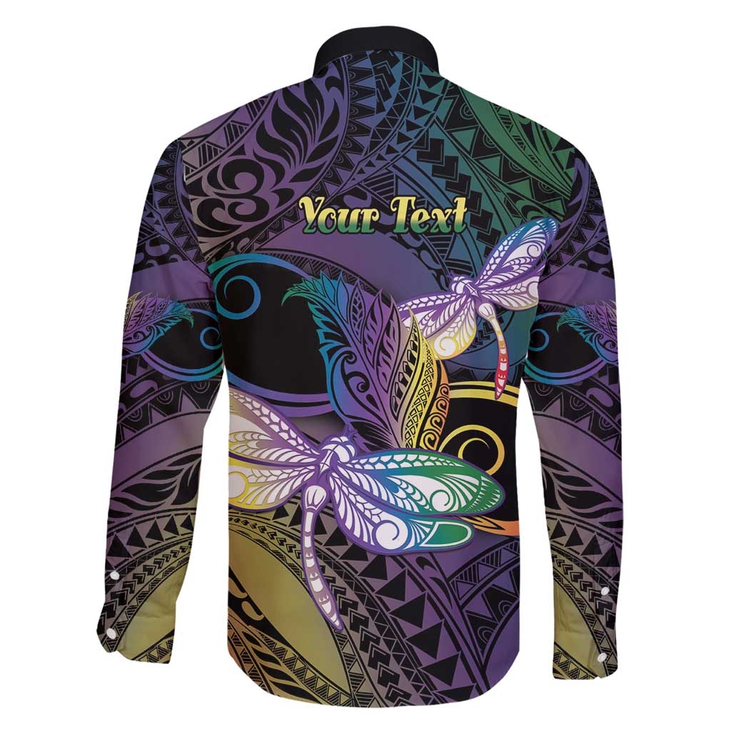 Personalized Polynesian Memorial Family Matching Mermaid Dress and Hawaiian Shirt Dragonflies Appear When Angels Are Near