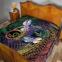 Personalized Polynesian Memorial Quilt Dragonflies Appear When Angels Are Near
