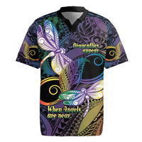 Personalized Polynesian Memorial Rugby Jersey Dragonflies Appear When Angels Are Near