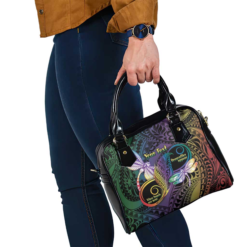 Personalized Polynesian Memorial Shoulder Handbag Dragonflies Appear When Angels Are Near