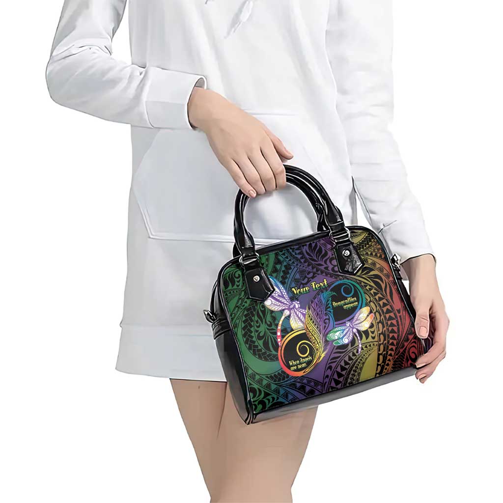 Personalized Polynesian Memorial Shoulder Handbag Dragonflies Appear When Angels Are Near