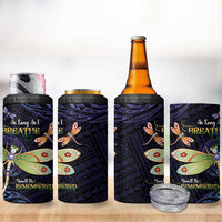 As Long As I Breathe You'll Be Remembered 4 in 1 Can Cooler Tumbler Dragonflies Memorial - Polynesian Pattern