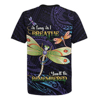 As Long As I Breathe You'll Be Remembered Rugby Jersey Dragonflies Memorial - Polynesian Pattern