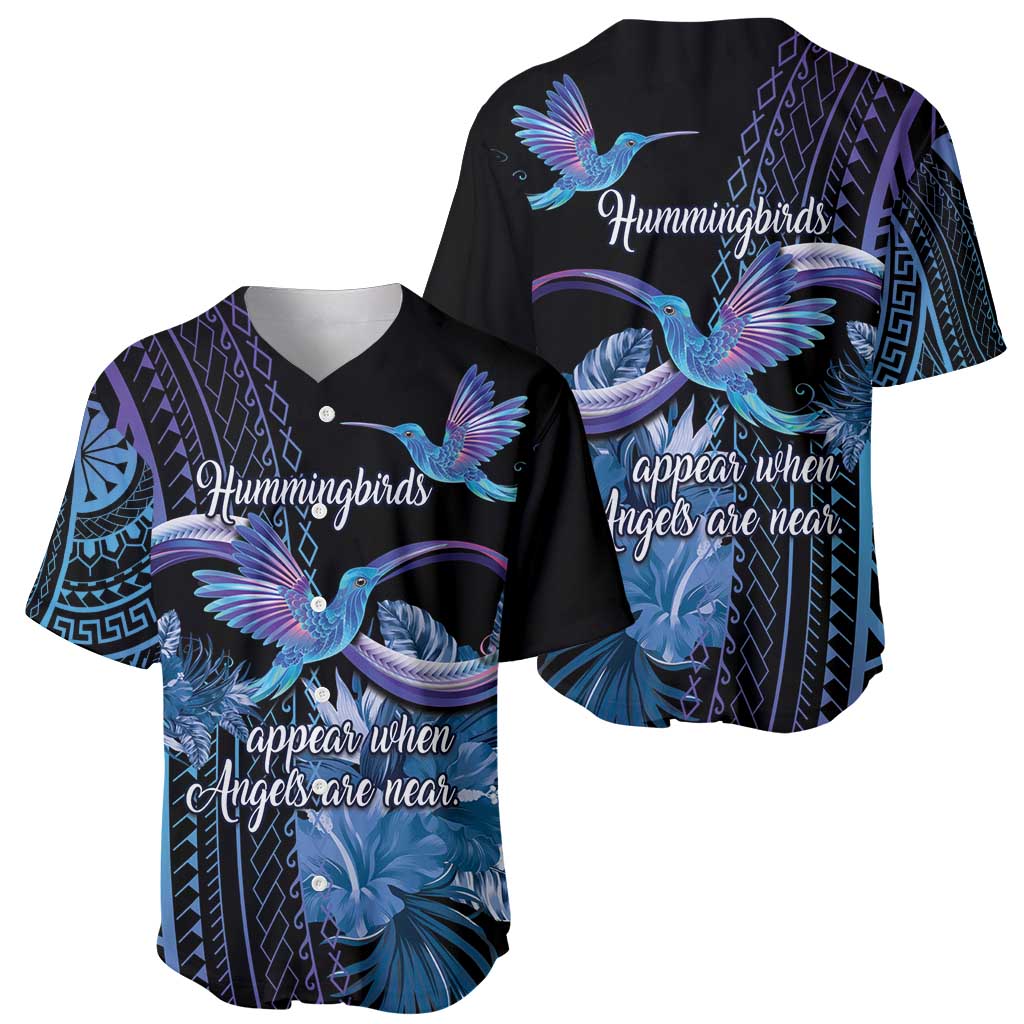 Polynesian Memorial Baseball Jersey Hummingbirds Appear When Angels Are Near LT14 - Polynesian Pride