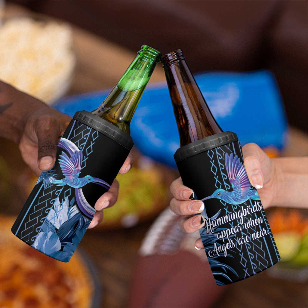 Polynesian Memorial 4 in 1 Can Cooler Tumbler Hummingbirds Appear When Angels Are Near LT14